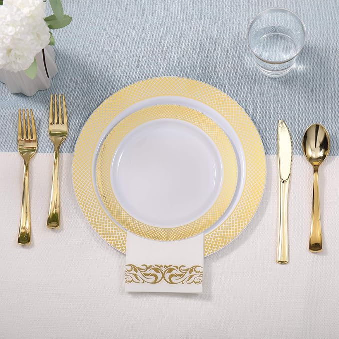 FOCUSLINE 175 Count Gold Dinnerware Set - Image 4