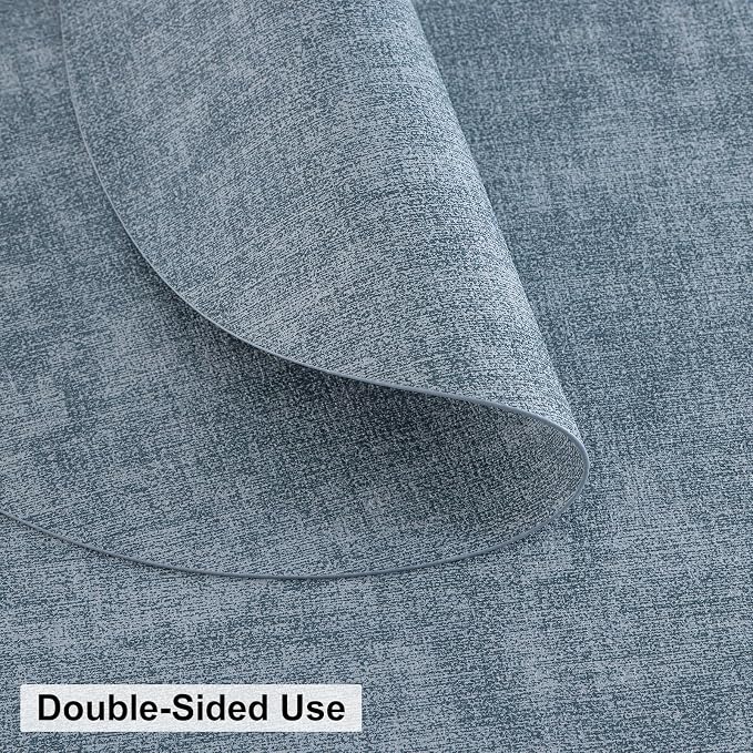 Round Faux Leather Placemat and Coaster 6 Packs, Washable Heat Resistant Dining - Image 4
