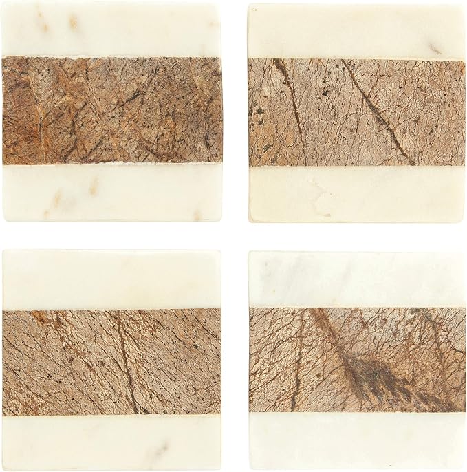 Creative Co-Op Square Marble Coasters - Image 3