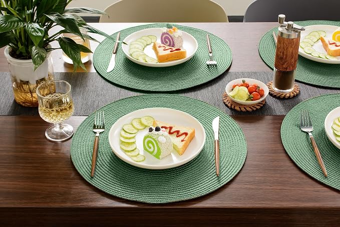 FunWheat Round Braided Placemats Set of 8 Place Mats - Image 5
