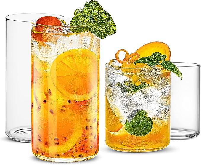 LUXU Drinking Glasses, Water Glasses, Mojito Glass Cups, Bar Glassware by LUXU