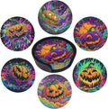 Pumpkin Coasters Leather Round Drink Coasters 6 Pcs Set by Yopiiefa