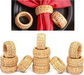 Lightnpro Natural Rattan Decorative Napkin Rings Set of 12, Serviette Napkin by Lightnpro
