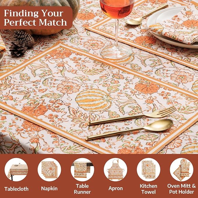Maison d' Hermine Placemats Set of 4 Reusable 100% Cotton | Cloth Place Mats - Image 4