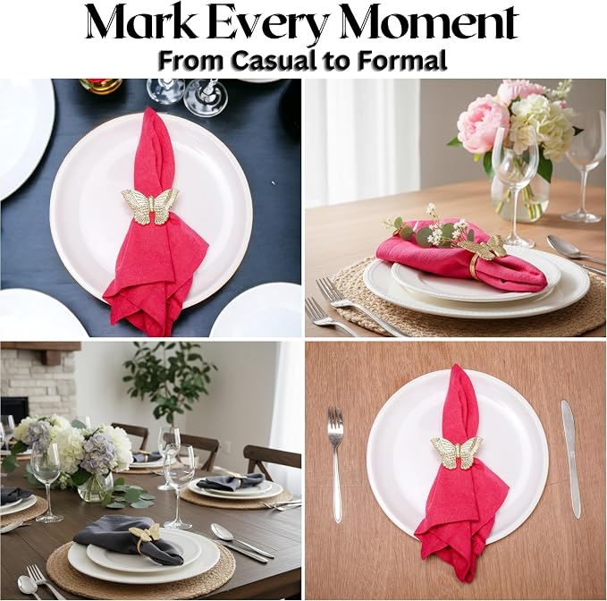ALPHA Living HOME Basic Butterfly Napkin Ring Collection Decorative, Easter - Image 5