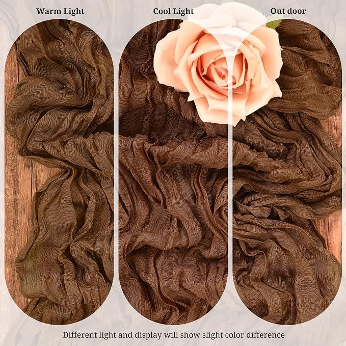 10 Pack Brown Cheesecloth Table Runner 17x108 Inch Boho Gauze Cheese Cloth - Image 4
