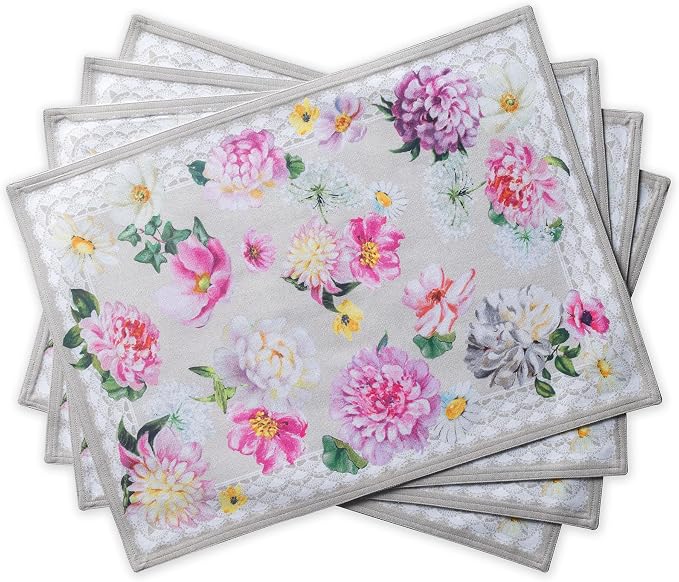 Maison d' Hermine Placemats Set of 4 Reusable 100% Cotton | Cloth Place Mats by MaisondHermine