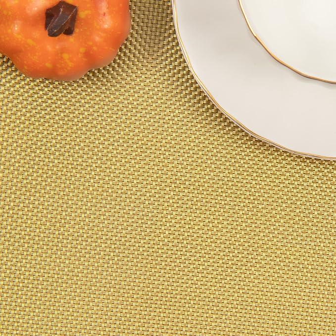 SHACOS Round Table Placemats Wedge Placemat Set of 4 Non Slip Heat Resistant - Image 4