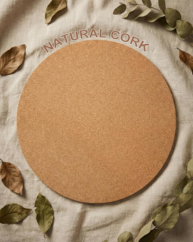 Cork Plant Coasters & Saucers 4/6/8/10 Inch – Absorbent Round Mats - Image 3