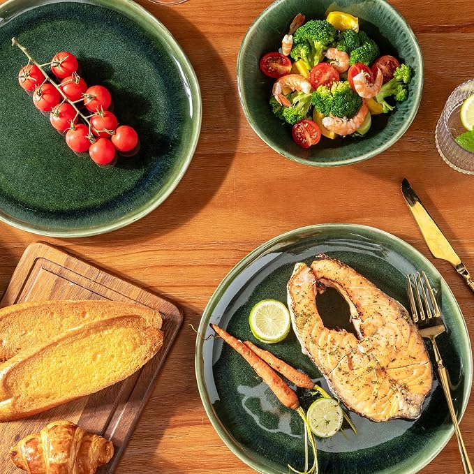 AmorArc Ceramic Plates Set of 6, 8.5 Inch Stoneware Small Dinner Plates Set | - Image 4