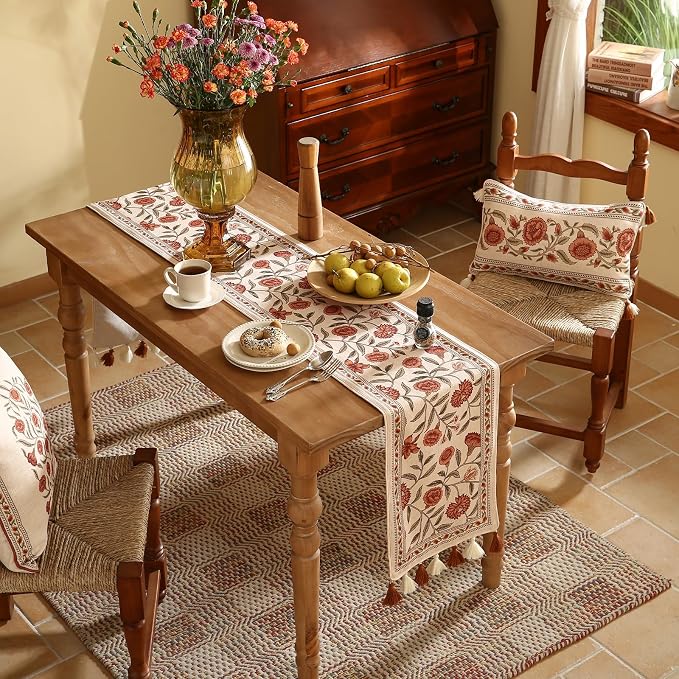 Designer French Linen Table Runner, Kitchen Decor, Dining Table, Thanksgiving - Image 8
