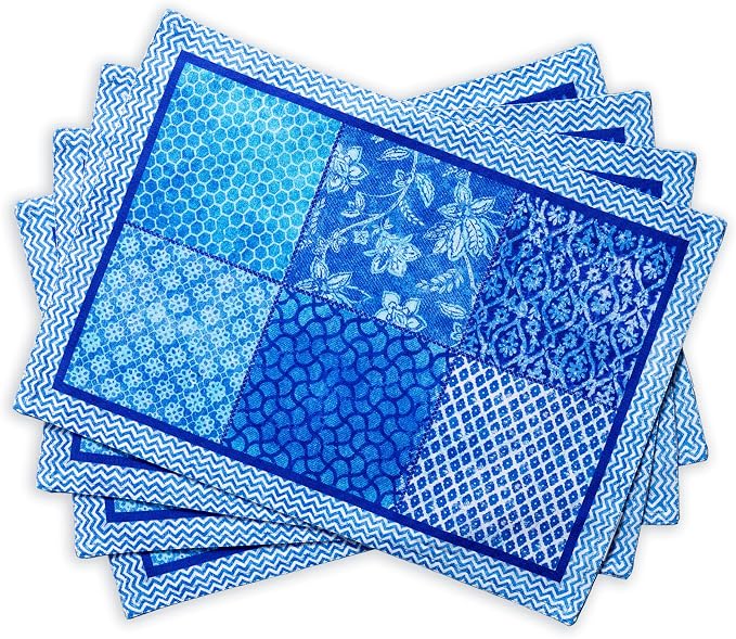 Maison d' Hermine Placemats Set of 4 Reusable 100% Cotton | Cloth Place Mats by MaisondHermine