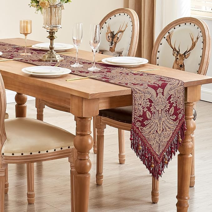 Loom and Mill Luxury Table Runner 72 Inches Long, Classic Jacquard Dining Table - Image 7
