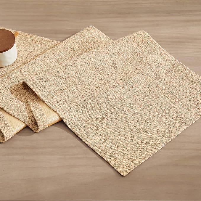 Burlap Style Farmhouse Table Runner, 14x48 Inches Oatmeal Beige | Thick Durable - Image 7