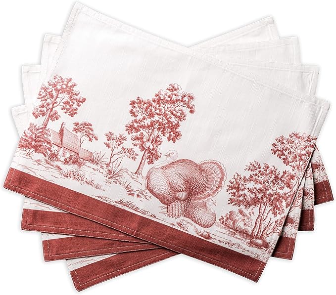 Maison d' Hermine Placemats Set of 4 Reusable 100% Cotton | Cloth Place Mats by MaisondHermine