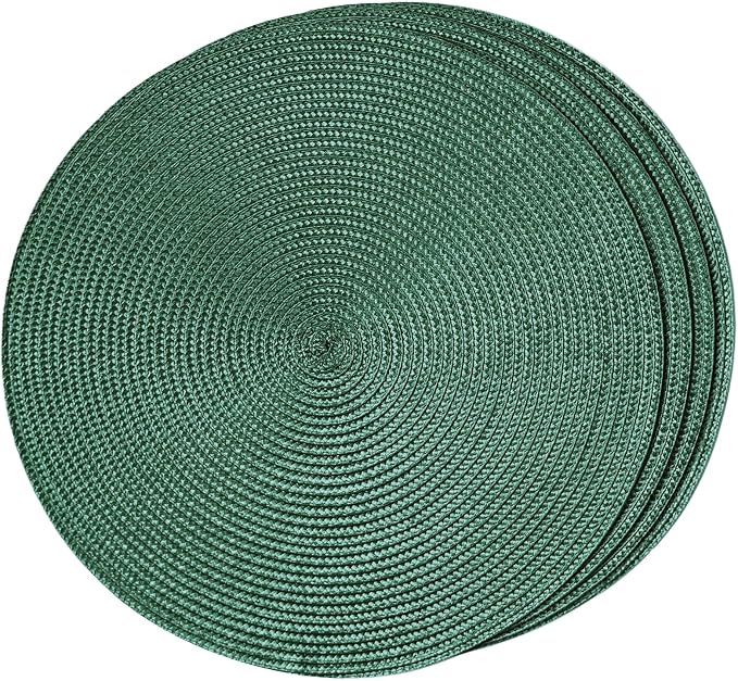 FunWheat Round Braided Placemats Set of 4 Table Mats by FunWheat