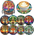 Ekuxom 8 PCS Tree of Life Diamond Art Coasters Kits by Ekuxom