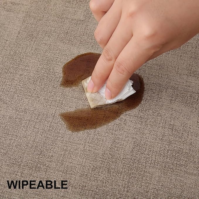Faux Leather Heat Resistant Placemats 8 Packs, Waterproof Wipeable Dining PU - Image 5