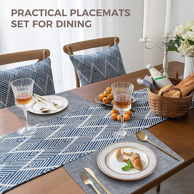 NCUE Vinyl Placemats Set of 4, Heat Resistant, Nonslip Faux Leather Waterproof - Image 5