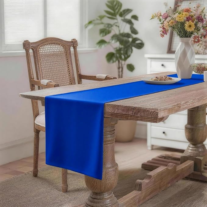 MEANMOY Royal Blue Table Runner 90 Inches Long Waterproof Table Runners | - Image 2