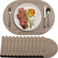 Placemats Set of 12 Washable, Heat Resistant Table Placemats Wipeable Faux by Delicateandelegantplacemats