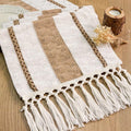 Boho Table Runner with Tassels 12x72 Inch by FEXIA