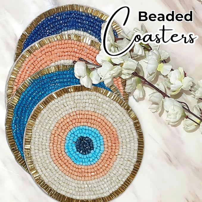 Evil Eye Beaded Coasters Set of 4 - Image 8