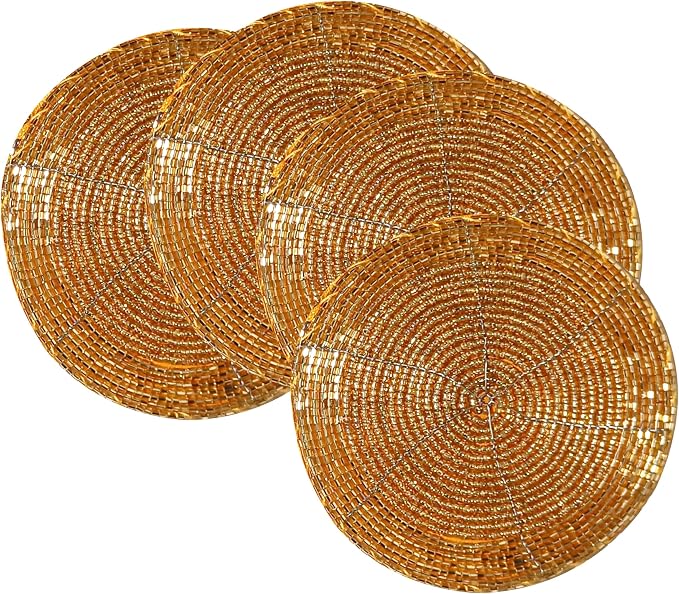 Set of 4 Beaded Farmhouse Coasters by byHomeDecorativeProduct