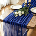 12 Pack Royal Blue Cheesecloth Table Runner 120 Inch Boho Wedding Decor | by Fixwal