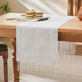 Braided Farmhouse Table Runner, Braided Light Grey 13x72 Inch, Cotton Linen by Unknown