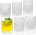 Cocktail Glasses 10 oz Hobnail Drinking Glasses Set of 6, Vintage Glassware by JPPSUJJ