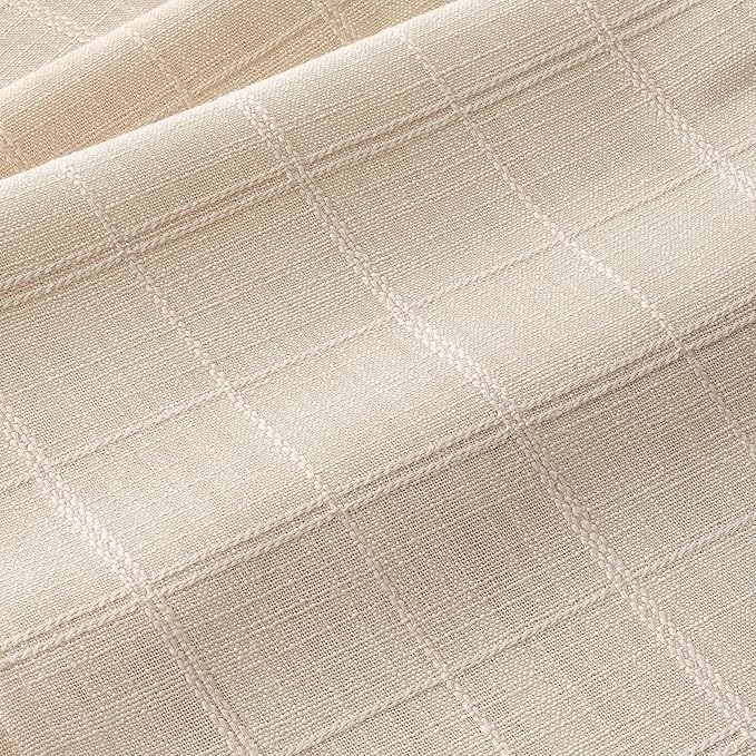 Linen Textured Table Runner, Ivory Table Runners 90 Inches Long | Raised Grid - Image 3