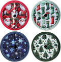 Set of 4 Themed Drink Coasters for Wine Glasses | Reusable Slip-On Stemmed by UBUN2