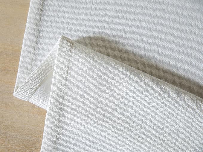 Burlap Style Farmhouse Table Runner, 14x90 Inches White | Thick Durable Fabric - Image 7