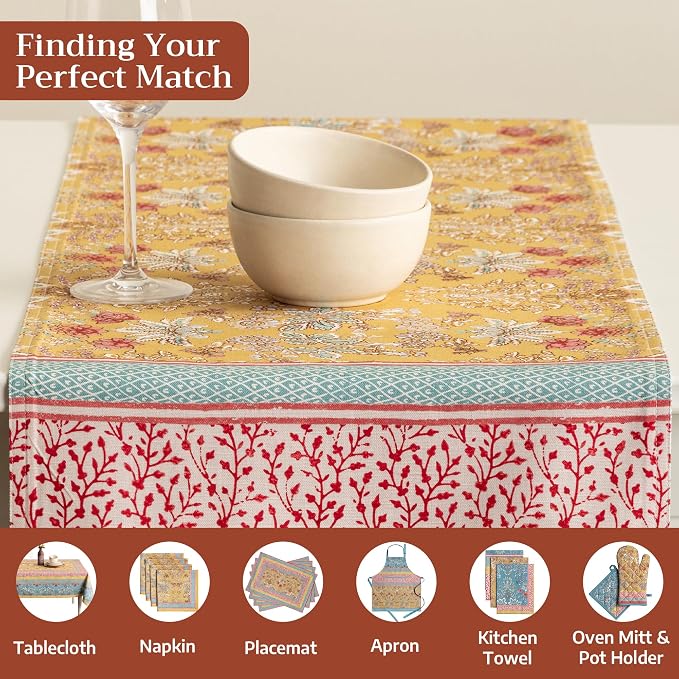 Maison d' Hermine Table Runner 100% Cotton 14.50" x 72" | Table Runners 72 - Image 4