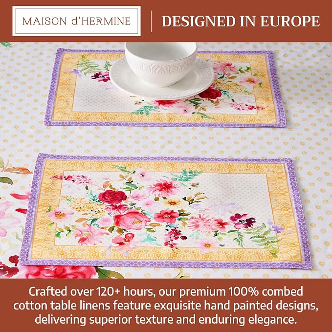 Maison d' Hermine Placemats Set of 4 Reusable 100% Combed Cotton | Cloth Place - Image 3