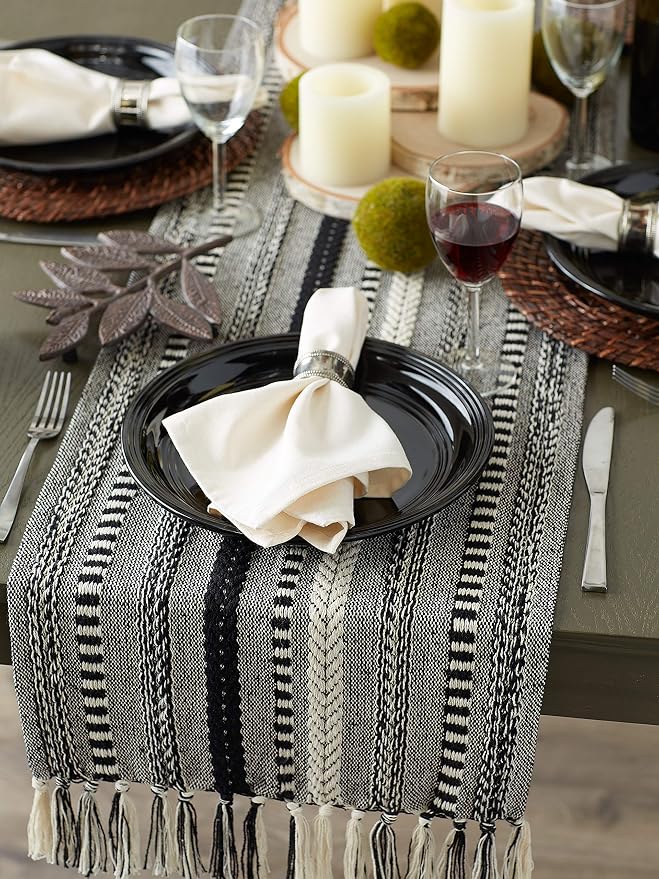 DII Farmhouse Braided Stripe Table Runner Collection - Image 6