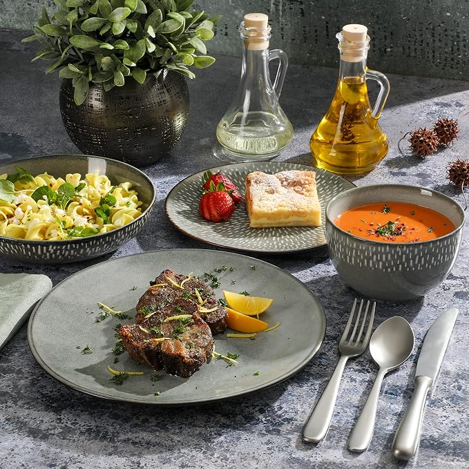 Gibson Elite Matisse 16-Piece Double Bowl Dinnerware Set, Service - Image 3