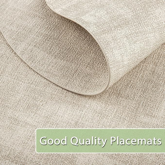 Placemats for Dining Table Set of 4 Non-Slip, Heat Resistant Oval Leather - Image 5