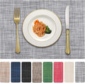 Vinyl Placemats Set of 8, PVC Woven Washable Non-Slip Table Mats, Heat by LANDVIEW