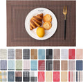 Placemats Set of 6 Washable Indoor | Outdoor Vinyl Place Mats by CADONO