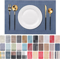 Placemats Set of 6 Washable Indoor | Outdoor Vinyl Place Mats by CADONO