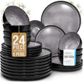 24 Piece Stoneware Dinnerware Set by PURELIVING
