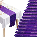12 Packs 12 X 108 Inch Purple Sequin Table Runner Glitter Dining Table Runner by Fivenl