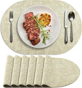 Placemats Set of 6-17" x 11.8" Waterproof & Heat Resistant Oval Place Mats by Delicateandelegantplacemats