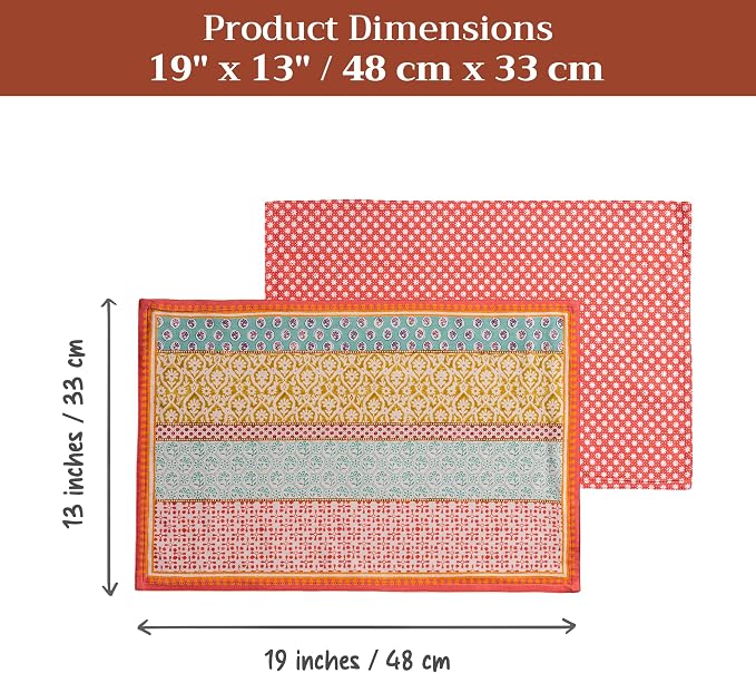 Maison d' Hermine Placemats Set of 4 Reusable 100% Cotton | Cloth Place Mats - Image 7