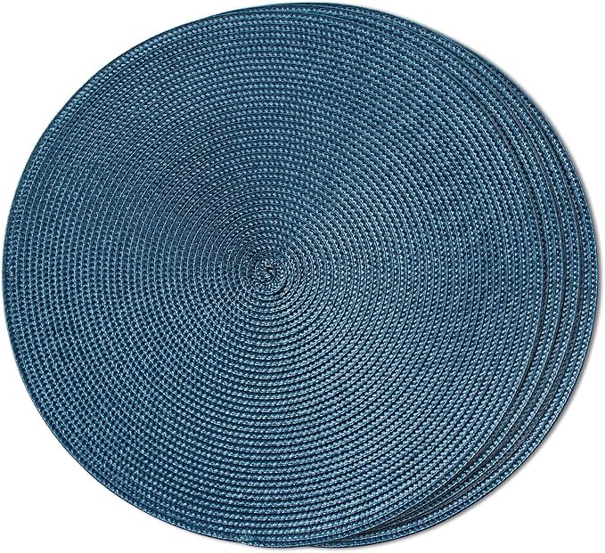 FunWheat Round Braided Placemats Set of 4 Table Mats by FunWheat