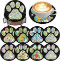 ijbnhd 8 Pcs Flower Diamond Art Coasters Kits 4x4 inch | Dog Paw Diamond by ijbnhd
