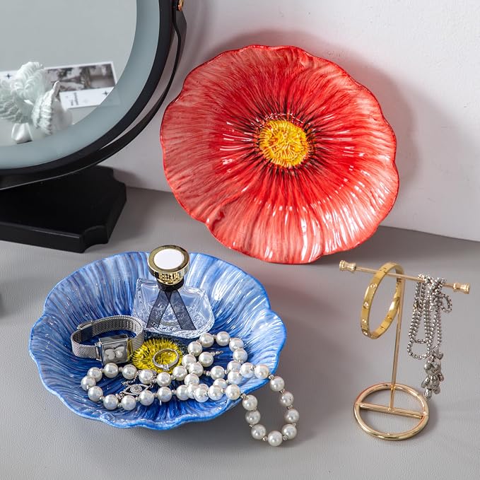 8 Inch Ceramic Decorative & Salad Plate Set of 3 | Distinctive Glazed Texture & - Image 6