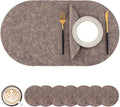 Homaxy Round Faux Leather Placemats and Coasters, Dark Brown | Washable by Homaxy